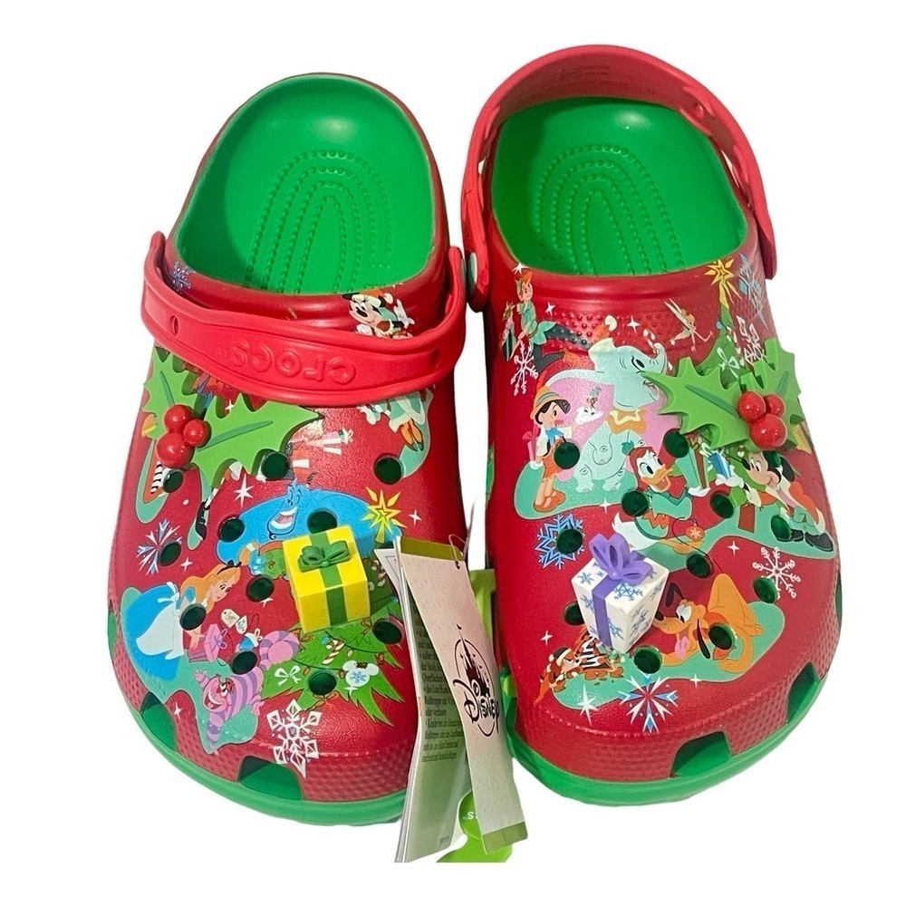 Disney Christmas New Mickey Holiday Crocs Clog Size 12 - Picture 4 of 8